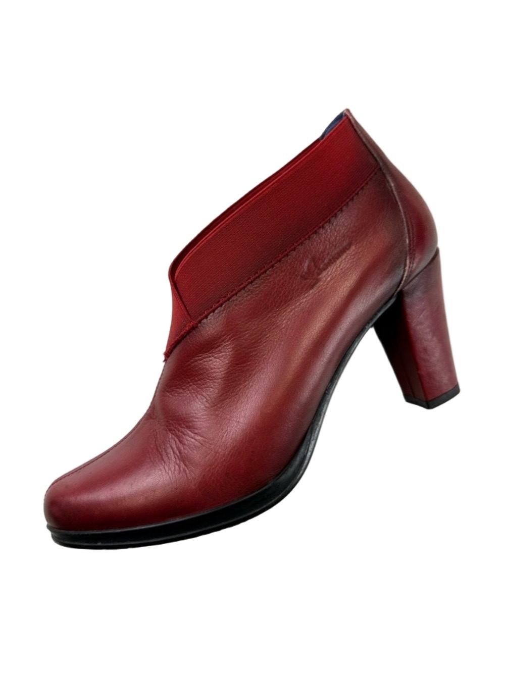 Dorking by Fluchos deep red leather shoe booties Womens size 39